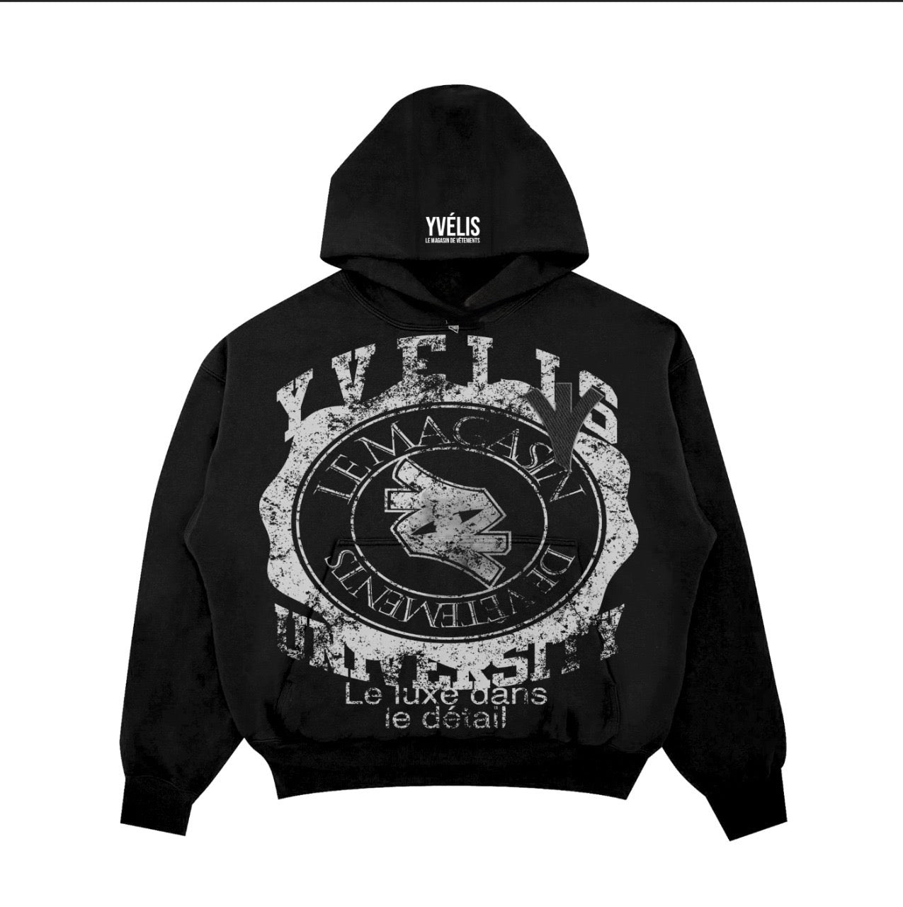 YVÉLIS Essential Heavyweight Hoodie - BLACK